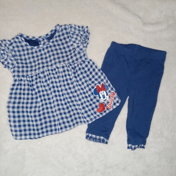 Disney Other - Disney Baby Navy & White Minnie Mouse Outfit size 3-6M